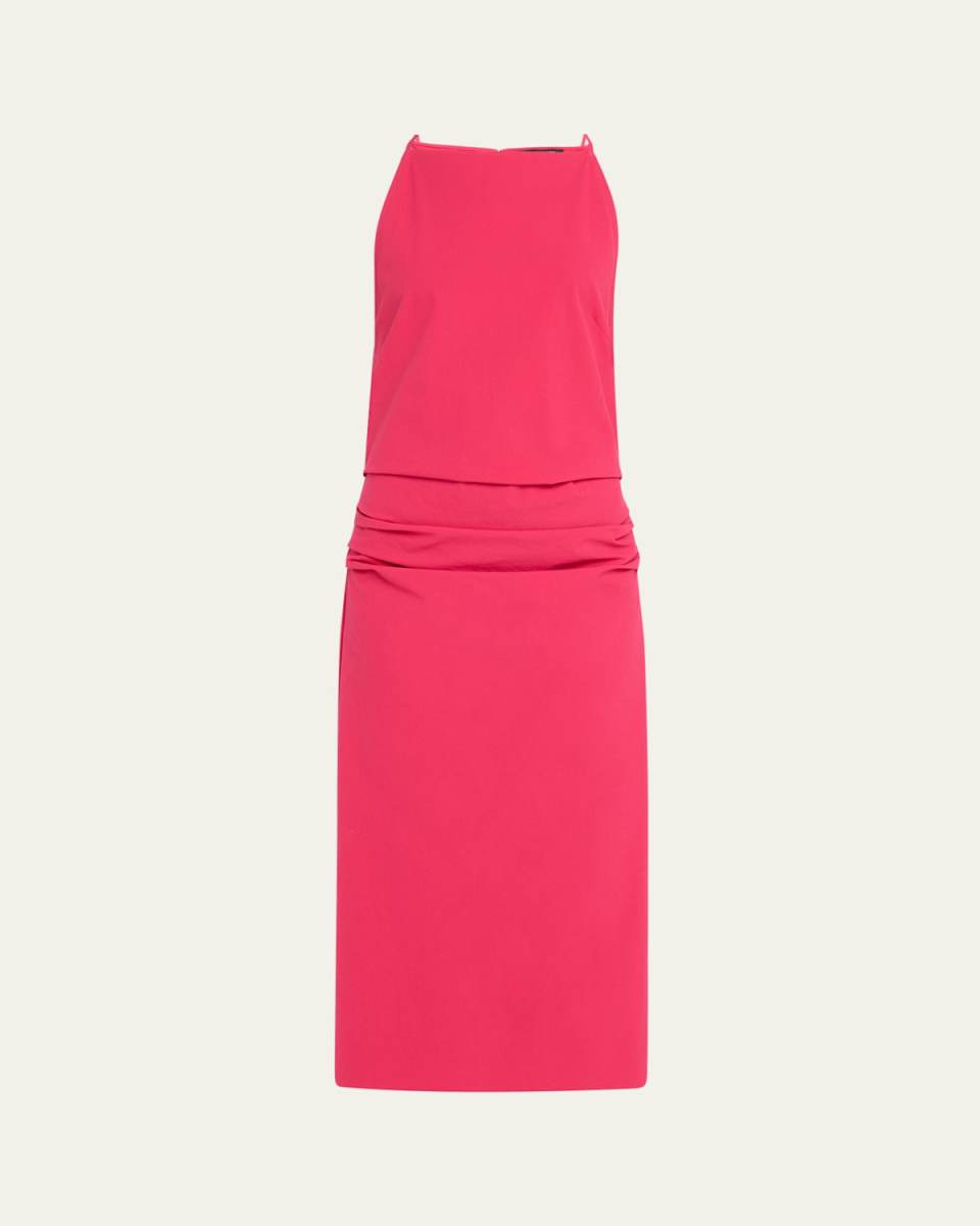 Priya Draped Bi-Stretch Cotton Nylon Dress